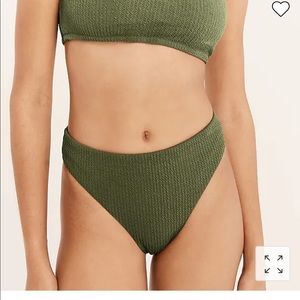 NWT J CREW textured plunge bikini top and high rise cheeky bikini bottom.